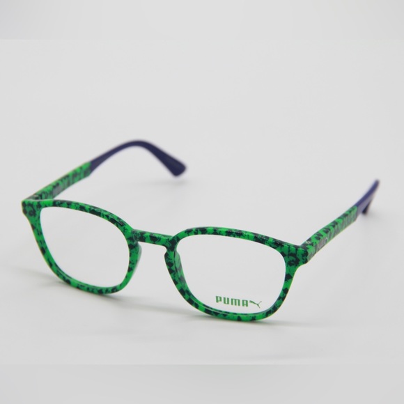 NEW PUMA PU0118O 002 ROUND GREEN EYEGLASSES PUMA PU01180 002 - Picture 3 of 9